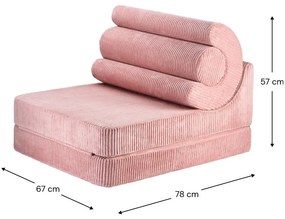 Розов детски стол от рипсено кадифе Flipster – Wigiwama