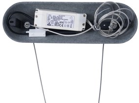 Модерен висящ лампион черен със сив интериор вкл. LED 3-степенно димируем - Dani