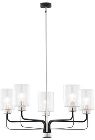 Jupiter 1884 - Полилей на тръба CERES 5xE27/15W/230V матов хром/черен