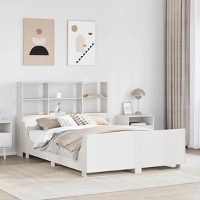 3323825 vidaXL Легло с етажерка за книги, без матрак, 120x190 см, дърво масив