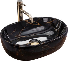 Умивалник за плот Rea Amelia Black Marble shiny