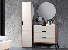 скрин с три чекмеджета и огледало ZETT2MDF бежово