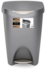 Сиво пластмасово кошче за боклук с педал 50 l Brim – Umbra