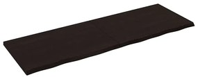 363842 vidaXL Стенен рафт тъмнокафяв 180x60x(2-4) см обработен масивен дъб