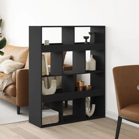 3309520 vidaXL Разделител за стая, черен, 100x33x125,5 см, инженерно дърво