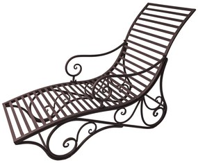 Тъмнокафяв градински шезлонг метален Kuwa – Garden Pleasure