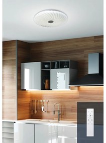 Бяло LED осветително тяло за таван с дистанционно управление 38,5x38,5 cm Calipso – Candellux Lighting