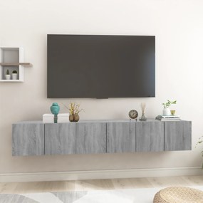 815872 vidaXL Висящ шкаф, сив сонома, 3 бр, 60x30x30 см, инженерно дърво