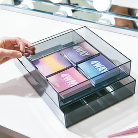 Матово черен органайзер за козметика за баня от рециклирана пластмаса - iDesign