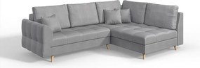 Сив ъглов диван (десен ъгъл) Ariella - Ropez