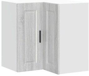 854103 vidaXL Кухненски стенен ъглов шкаф Porto, сив сонома, инженерно дърво