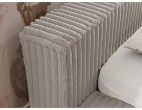 Сиво двойно легло 200x200 cm тапицирано с място за съхранение с включена подматрачна рамка Cloe – Ropez