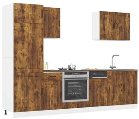 3314776 vidaXL Комплект кухненски шкафове от 7 части Lucca, инженерно дърво