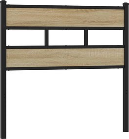 4017130 vidaXL Резервна табла за легло, дъб сонома, 90 см, желязо и инженерно дърво