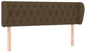 3117481 vidaXL Горна табла за легло с уши, тъмнокафява, 147x23x78/88 см, плат