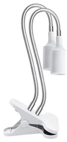 Гъвкава настолна лампа с клипс PLANTY 2xE27/30W/230V бяла за растения