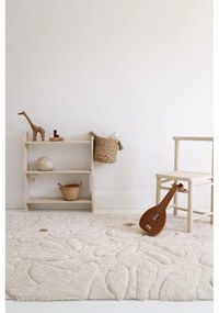 Кремав ръчно изработен памучен детски килим подходящ за пране 120x180 cm Gentle Flora – Nattiot