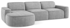Светлосив шенилов ъглов диван (ляв ъгъл) Omao – Makamii