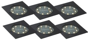 Комплект от 6 наземни прожектора черни квадратни с LED IP65 соларни - Terry