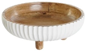 Украса за център на маса DKD Home Decor Бял Тъмно сив 25 x 25 x 9 cm