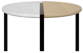 Кръгла маса за кафе с дъбов плот ø 80 cm Sonata - TemaHome