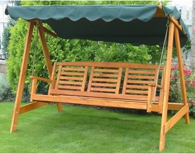 Градинска люлка от масивно дърво в зелен и кафяв цвят Eden – Rojaplast