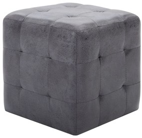 249015 vidaXL Нощни шкафчета, 2 бр, сиви, 30x30x30 см, изкуствен велур