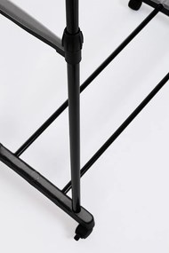 Черна метална стойка за дрехи на колелца 80x160x42 cm Roald – Yes Everyday