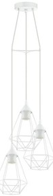 Eglo 79083 - Полилей на кабел BYRON 3xE27/60W/230V бял