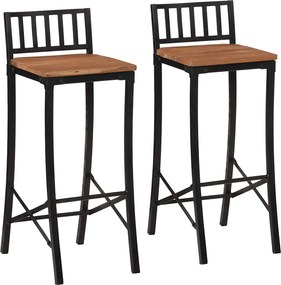 358942 vidaXL Бар столове, 2 бр, акациева дървесина масив