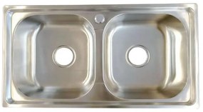 Кухненска мивка ICK 7641 GR, алпака, две корита, със сифони, 76x41см