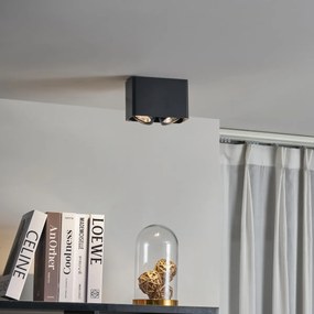 Дизайнерски повърхностно монтиран прожектор черен GU10 70mm 2-светлина въртящ се и накланящ се - Vox