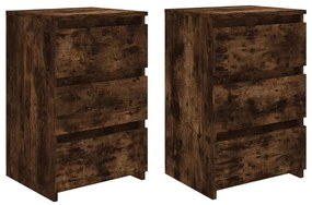 815172 vidaXL Нощни шкафчета 2 бр опушен дъб 40x35x62,5 см инженерно дърво