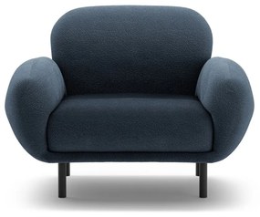 Тъмносиньо кресло от букле Poppy – Micadoni