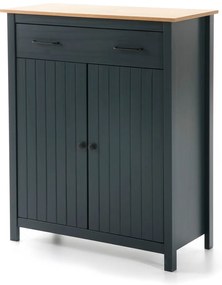 Тъмносин висок скрин от масивен бор 90x110 cm Miranda – Marckeric