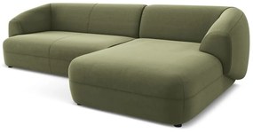 Зелен кадифен ъглов диван (десен ъгъл) Moana – Makamii