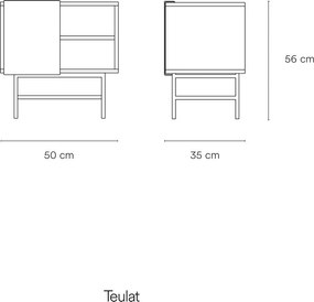 Матово нощно шкафче с рафтове в тухлен цвят/бежово Nube – Teulat
