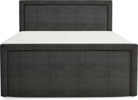 Антрацитно боксспринг легло 180x200 cm с място за съхранение Fresco – Maison de Rêve