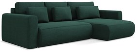 Зелен разтегателен ъглов диван с място за съхранение (десен ъгъл) Kapua – Makamii