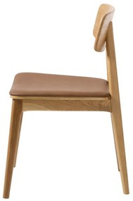 Трапезен стол от имитация на кожа в кафяв и естествен цвят Livo – Unique Furniture