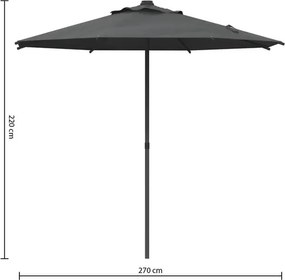 Прав накланящ се чадър Hesperide Soya, 2.7 m - Таупе