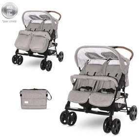 Детска количка за близнаци TWIN LORELLI - STEEL Grey