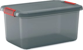 Сива пластмасова кутия за съхранение с капак 59x39x28 cm K Latch Box – KIS