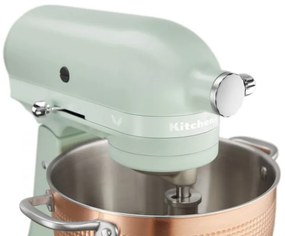 Планетарен миксер KitchenAid Artisan Blossom Exclusive Design 5KSM180LEELB, 300W, 4.7 л, Direct drive, 10 скорости, Накланяща се глава, Купа от кована мед, Билково зелен