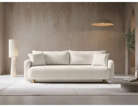 Кремав разтегателен диван с място за съхранение 231 cm Elen – Micadoni