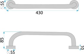 Прав дръжка за баня Chrome 40cm