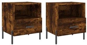 827463 vidaXL Нощни шкафчета 2 бр опушен дъб 40x35x47,5 см инженерно дърво