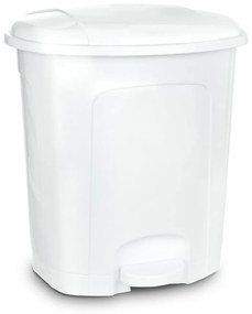 Бяло пластмасово кошче за боклук с педал 30 l – Orion