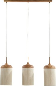 Висящо осветително тяло в естествен цвят с текстилен абажур Dania – Light &amp; Living