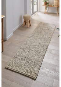 Светлосива ръчно изработена пътека със смес от вълна 60x230 cm Minerals – Flair Rugs